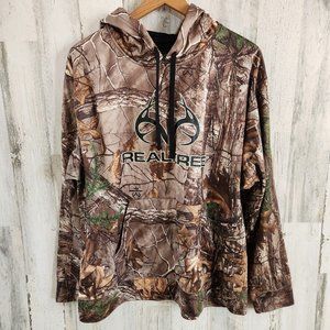 RealTree Men's Camo Hoodie Hunting Sweatshirt Black Size L